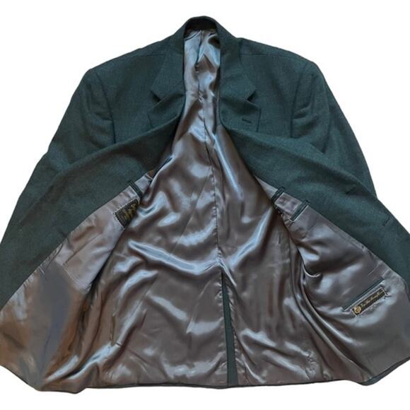 Vintage Loro Piana Wool Blazer Dark Pine Green Luxe Men’s 44R Union Made USA - Picture 3 of 16